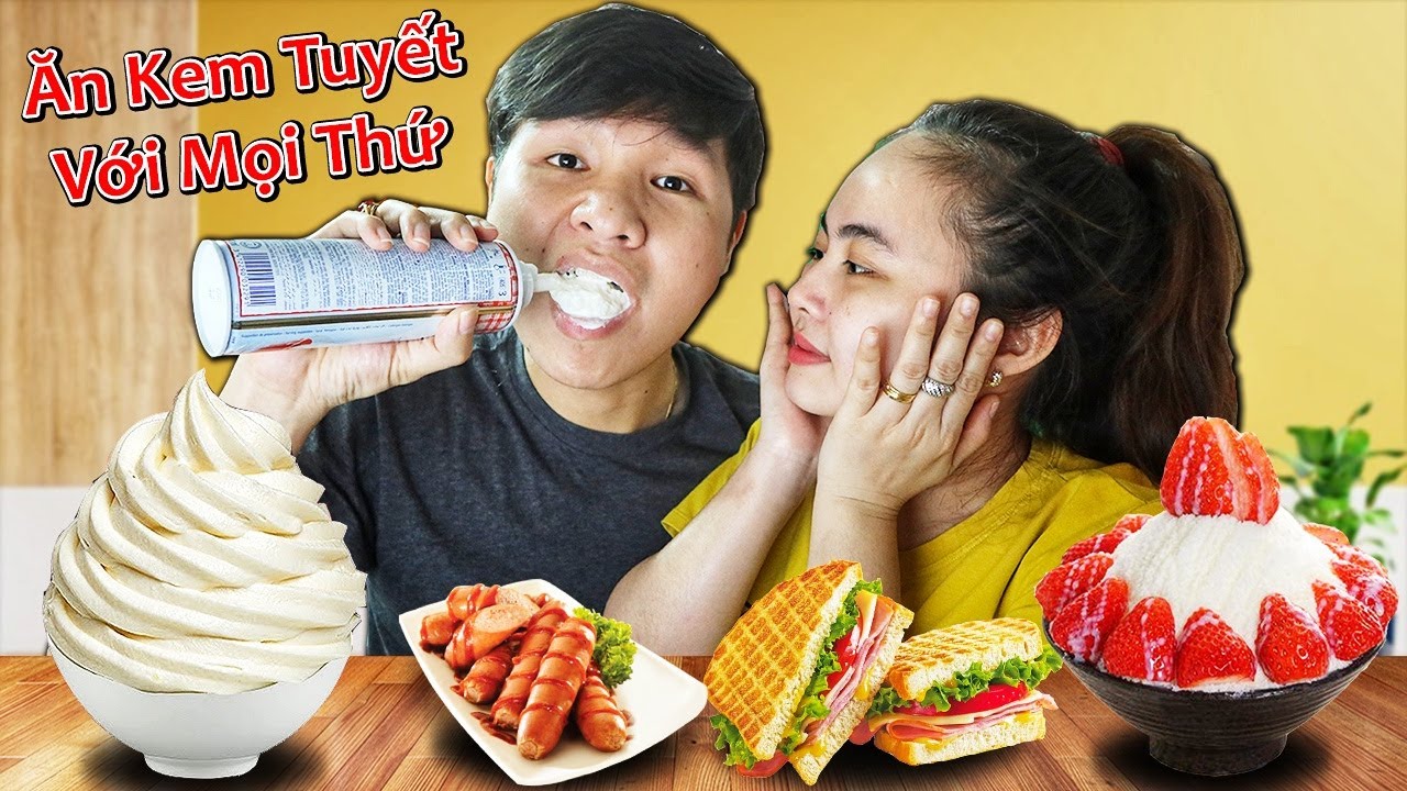 Lần Đầu VỢ Ăn KEM TUYẾT Chấm Với Tất Cả Mọi Thứ