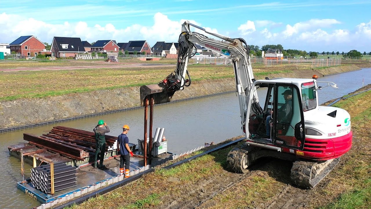 Prolock Sigma beschoeiing aan brengen in Winsum door Spithorst Schildwolde.