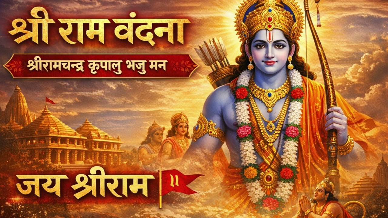 श्री राम वंदना 🌸 | संपूर्ण श्रीरामचन्द्र कृपालु भजु मन | हृदय को शांति देने वाली स्तुति जय श्रीराम 🙏