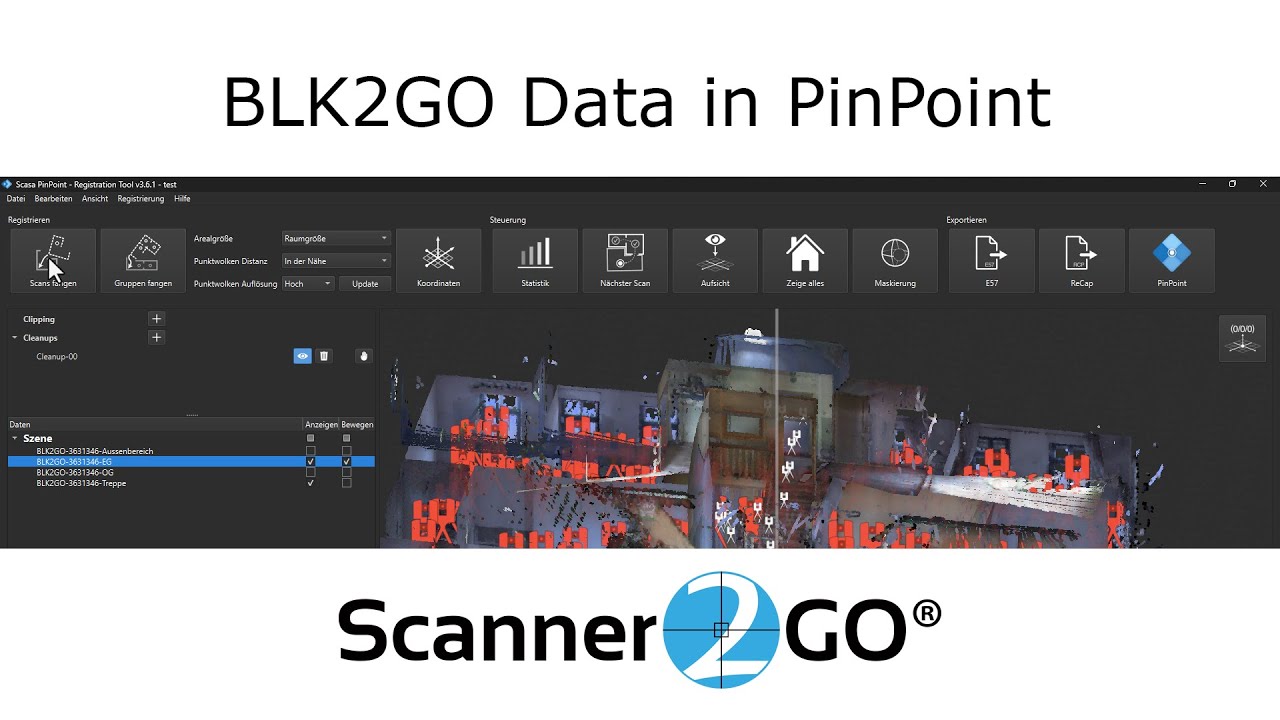 Process the BLK2GO *.b2g Data in a high quality way with PinPoint - Scanner2GO