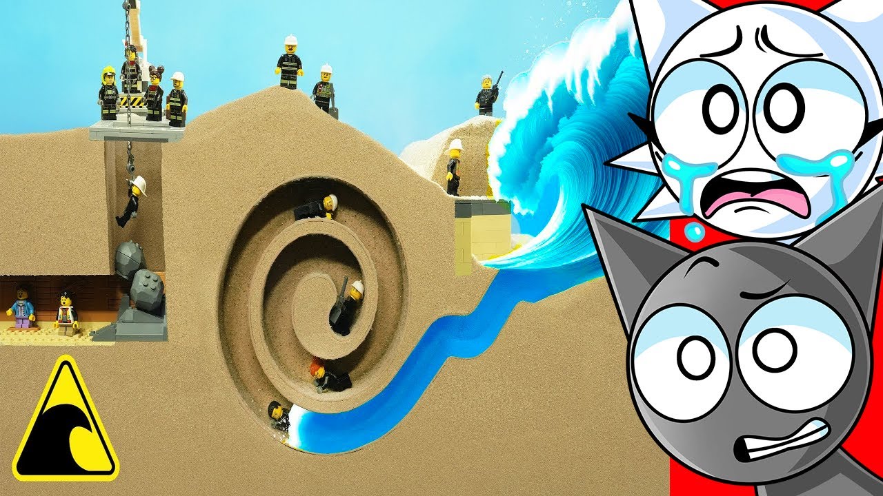Reacting To LEGO MINE FLOOD DISASTER Tsunami!