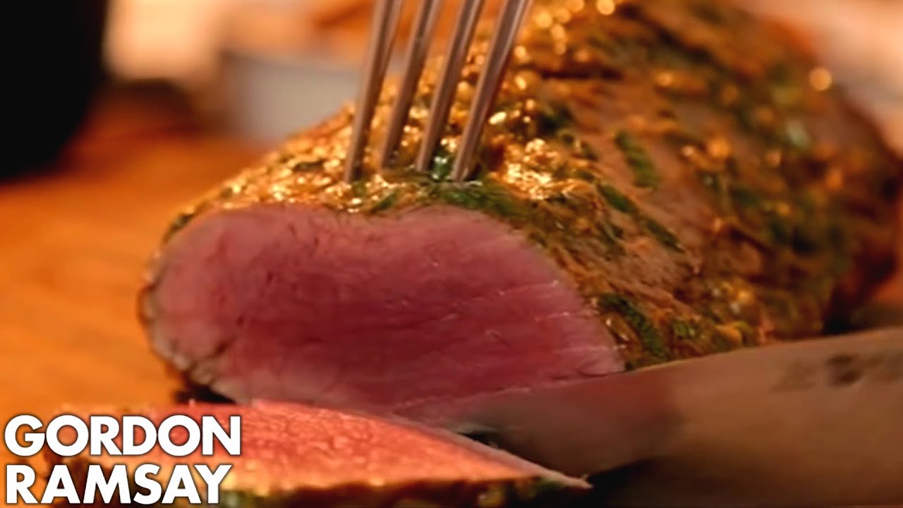 Rare Fillet of Beef with Salsa Verde & Truffled New Potatoes | Gordon Ramsay
