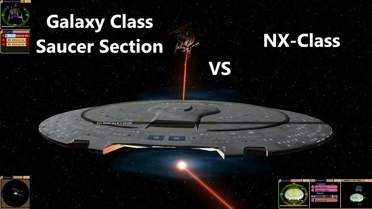 Galaxy Class Saucer Section VS NX Class | 2 Battles | Why Not? | Star Trek Bridge Commander |