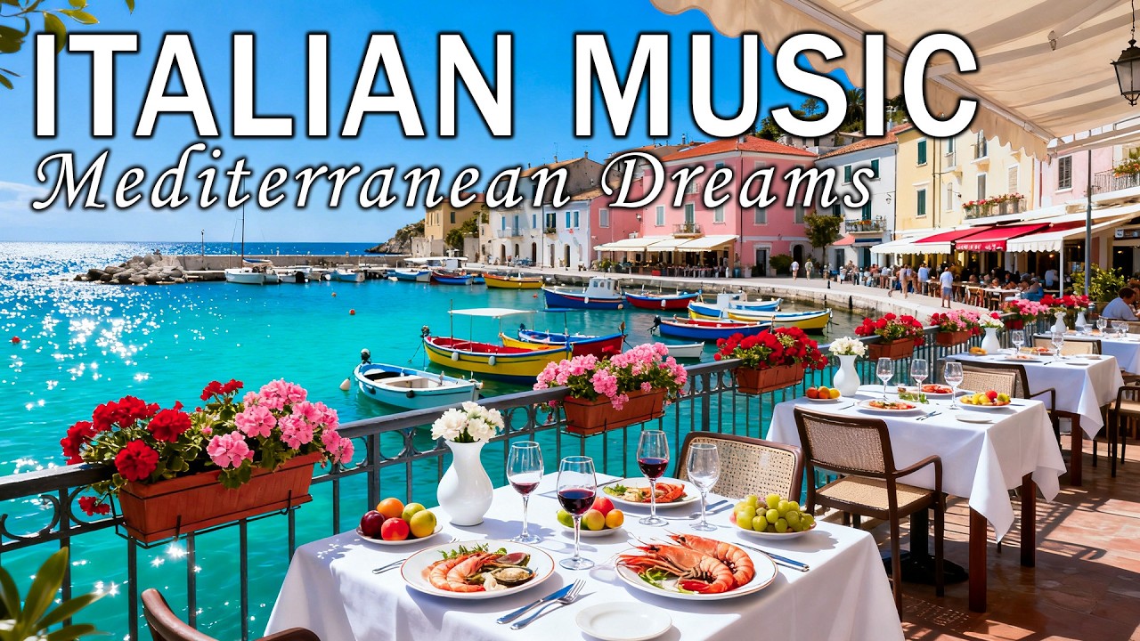 🎶 Italian Vibes & Mediterranean Music 🎶 2+ Hours Scenic Amalfi Coast & Lake Como Relaxation 4K