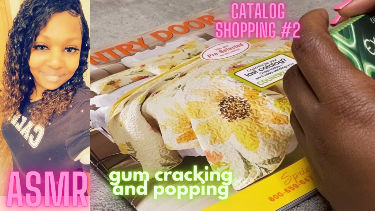ASMR Catalog Shopping 🛍 With Page Turning and Gum Chewing, Crackling and Popping (Part 2)