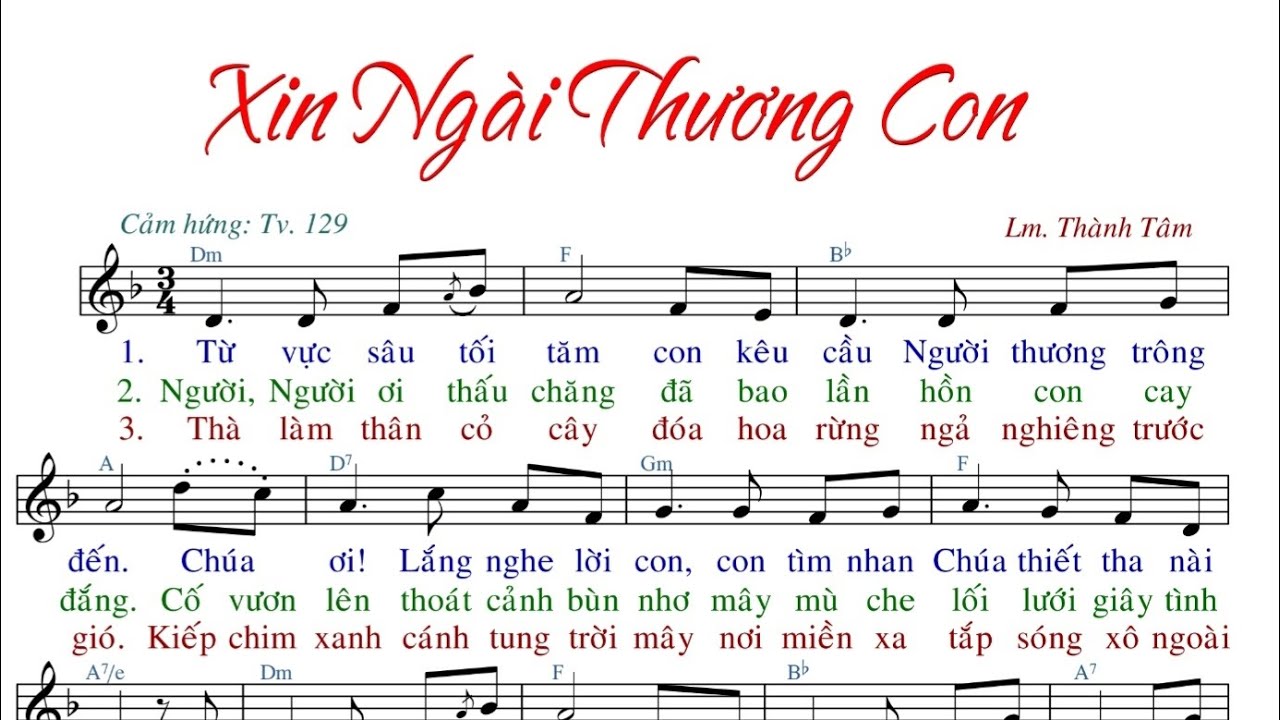 XIN NGÀI THƯƠNG CON - LM THÀNH TÂM - Trình bày Xuân Trường & Diệu Hiền - ( HL - CN 24C, 30C ) 