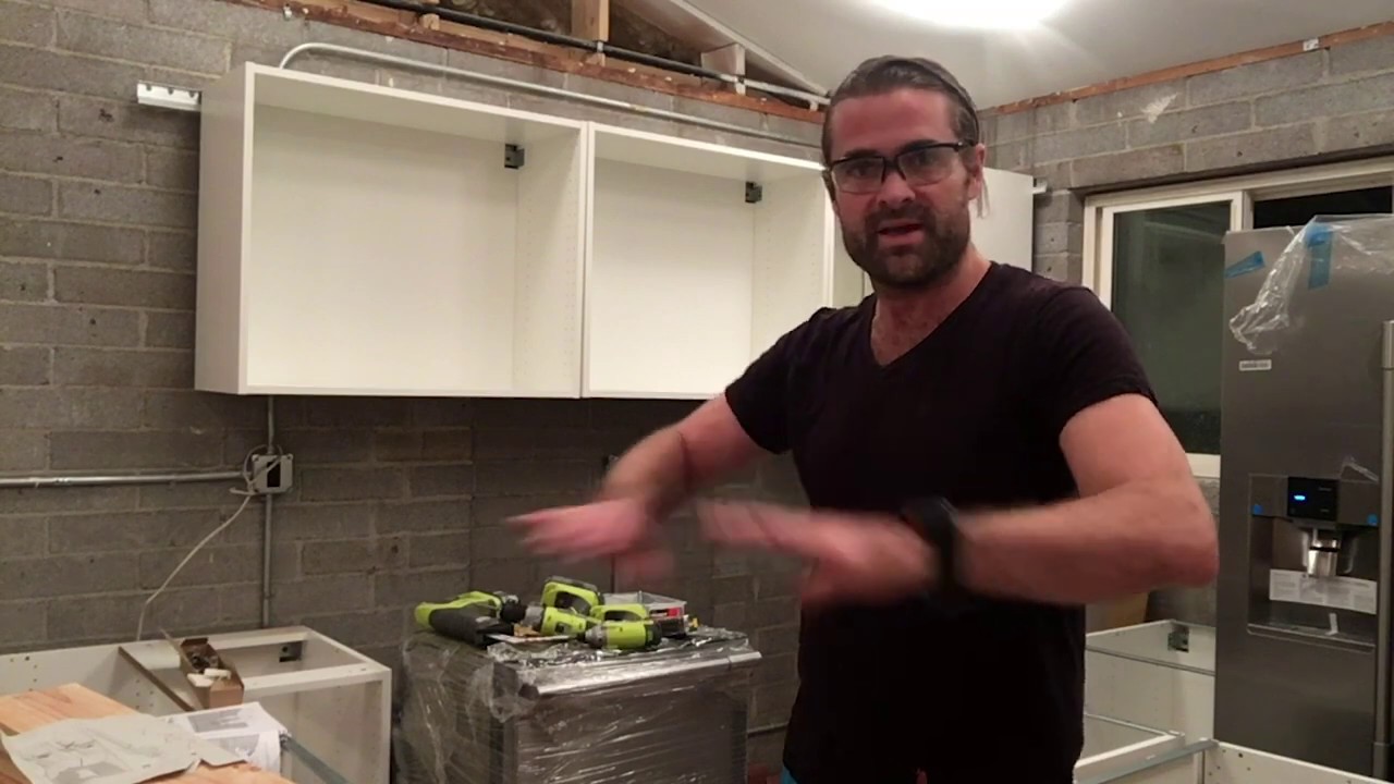 Hanging Upper IKEA Cabinets - EP56 - DIY How To Remodel Your Home -Stonehaven Kitchen Build Part 12