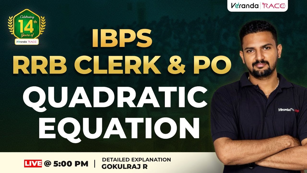 IBPS RRB CLERK & PO | QUADRATIC EQUATION | BY GOKUL SIR