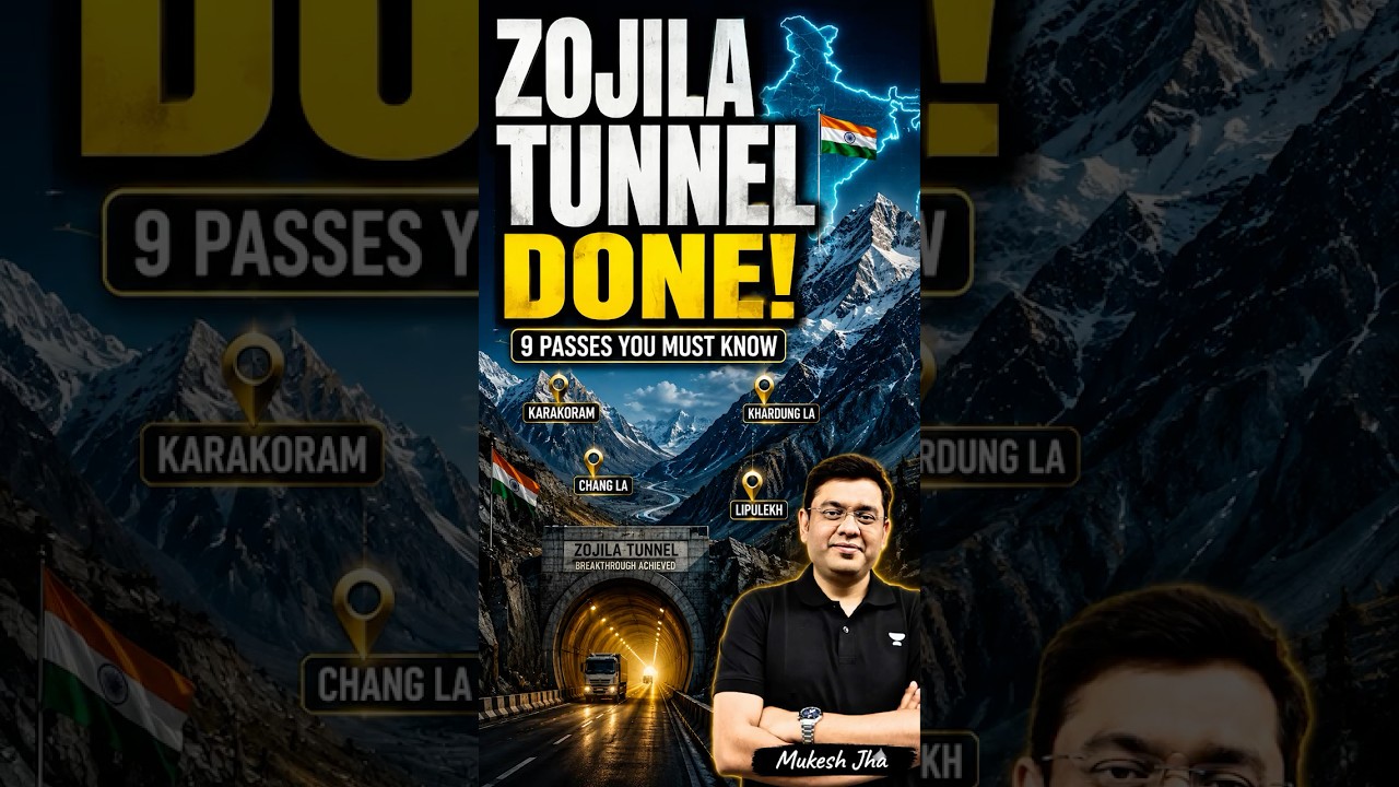 Zojila Tunnel Breakthrough! | Important Himalayan Passes for UPSC | UPSC Geography By Mukesh Jha