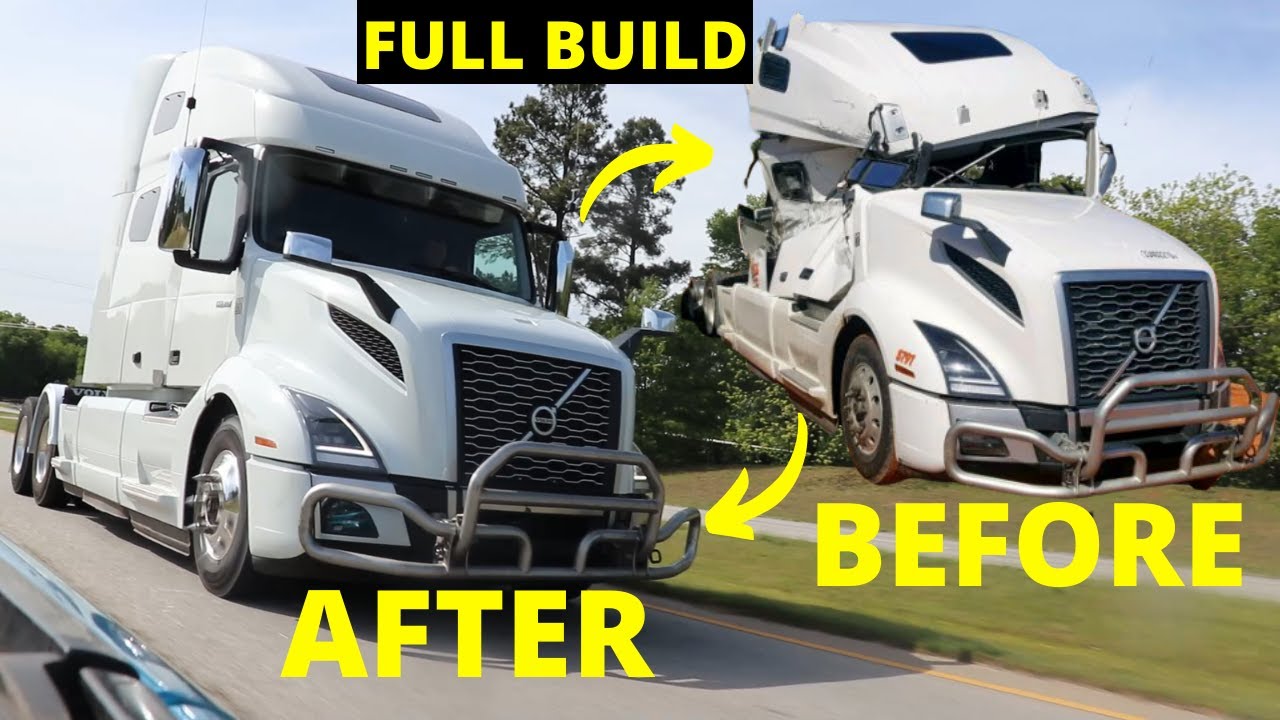 Rebuilding Wrecked a Volvo Semi Truck In 10 Mins