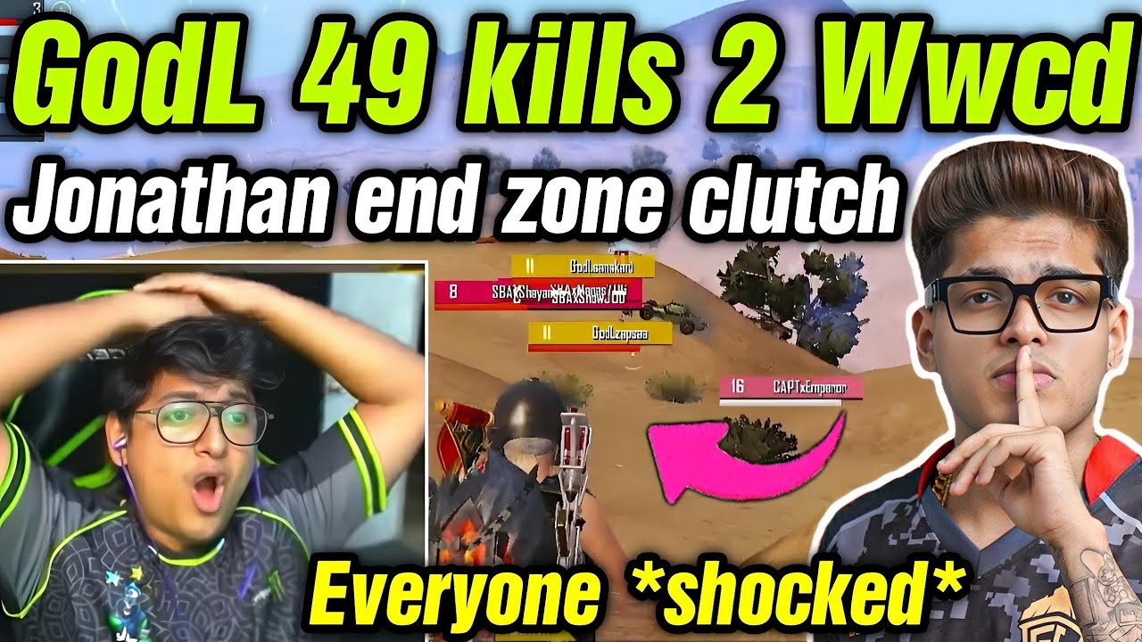 Godlike 49 kills wwcd destroy lobby with 4 MVP players 🥵 End zone 1v4 shocking clutch 🇮🇳