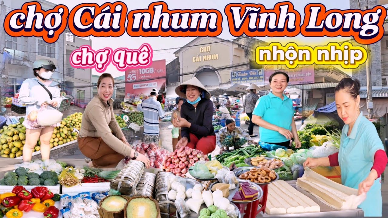 Bất ngờ chợ cái nhum, nhiều cô gái xinh đẹp quá dễ thương, trái cây rau củ tươi ngon giá rẻ 