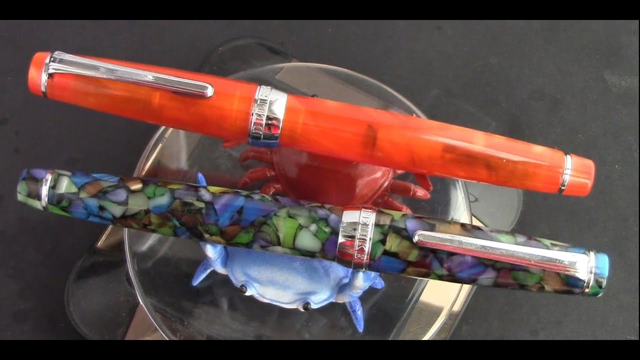 Delike New Moon Orange Fountain Pen Review - Bent EF nib