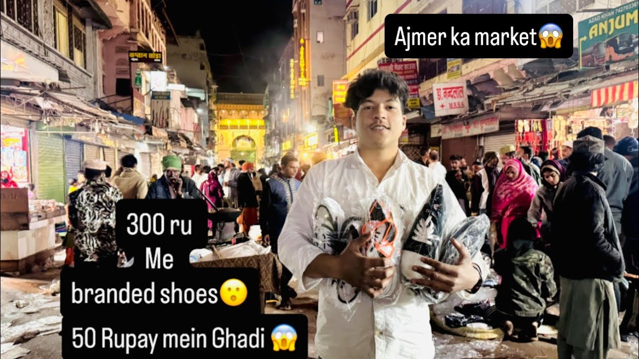 #ajmersharif  ka holesale market Dargah Bazar mein ￼lagta he 300 😱me 50 me 100 me saman mil jata he 