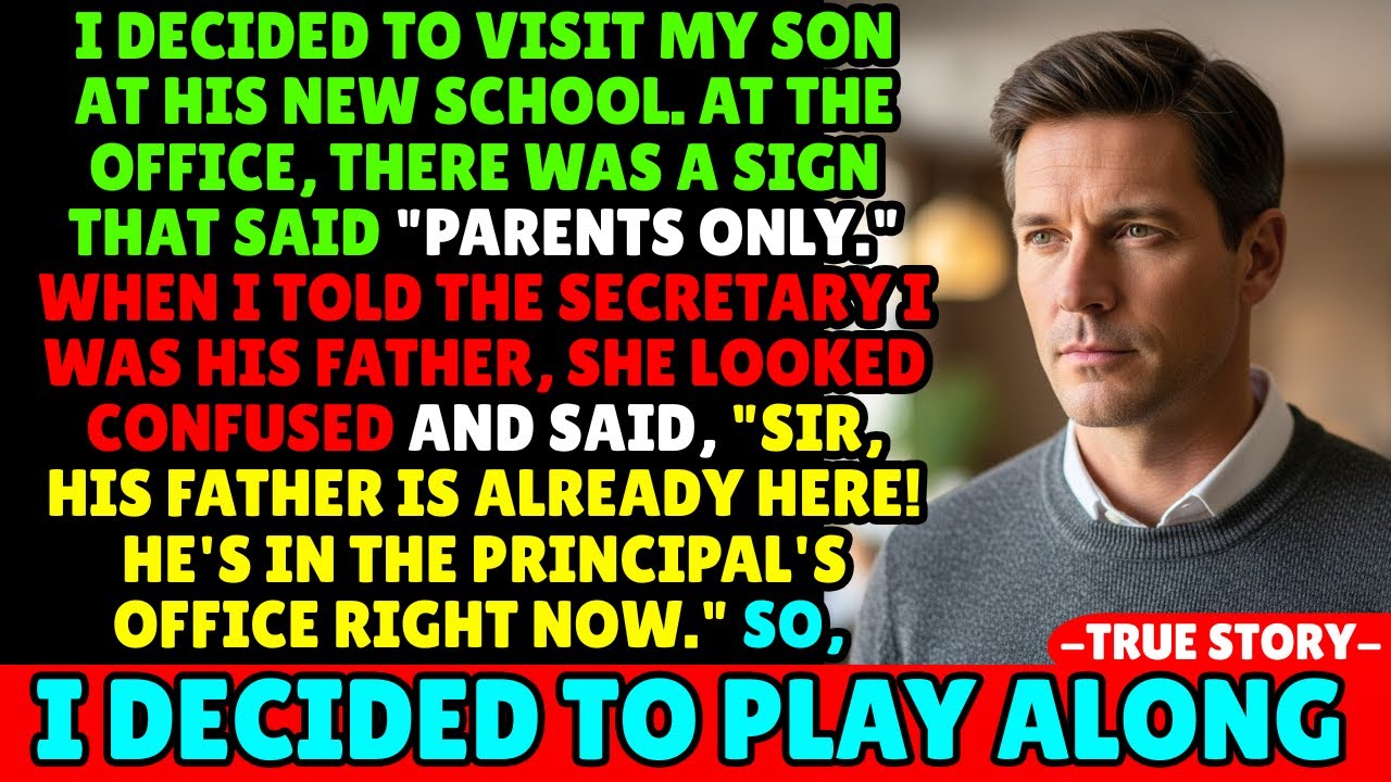 I decided to visit my son at school. The secretary said 