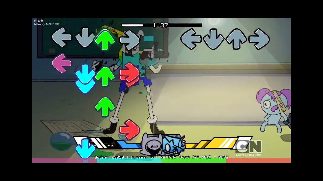 I play a new corruption fine is fallen hero in pcysh engine fnf