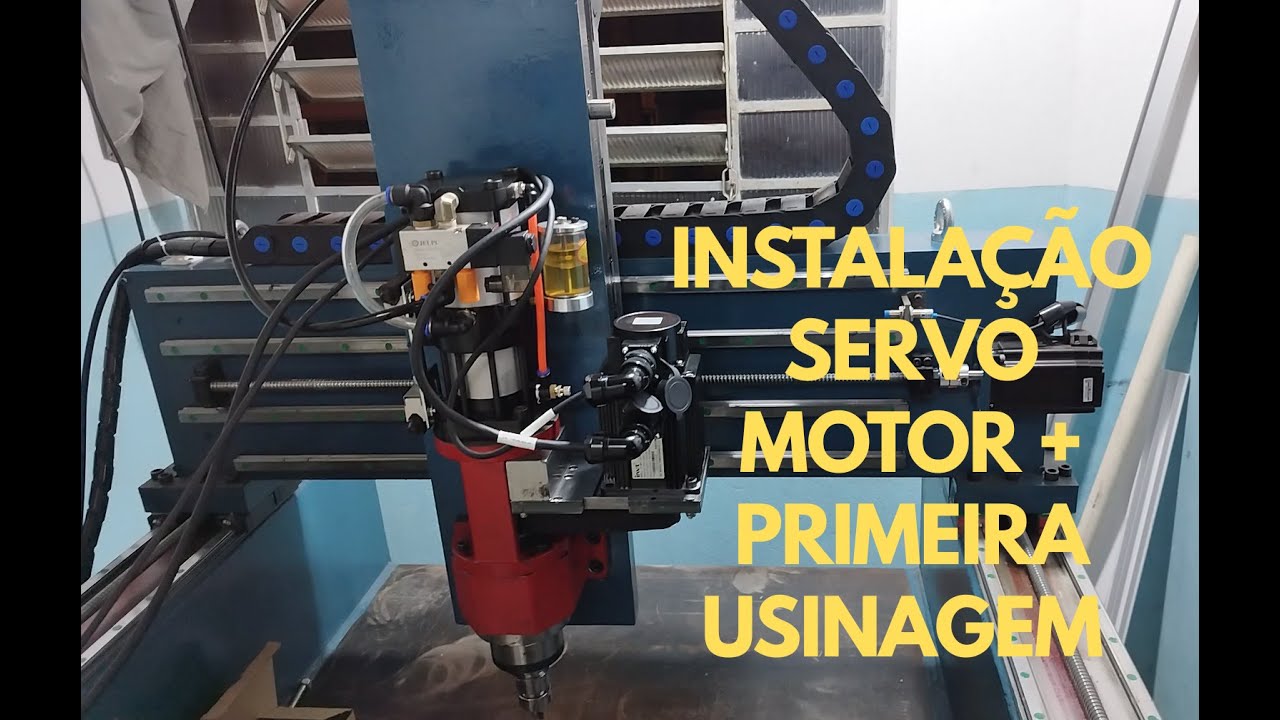 CNC CASEIRA PARA AÇO INSTALAÇÃO DO SERVO MOTOR + PRIMEIRA USINAGEM PARTE 7