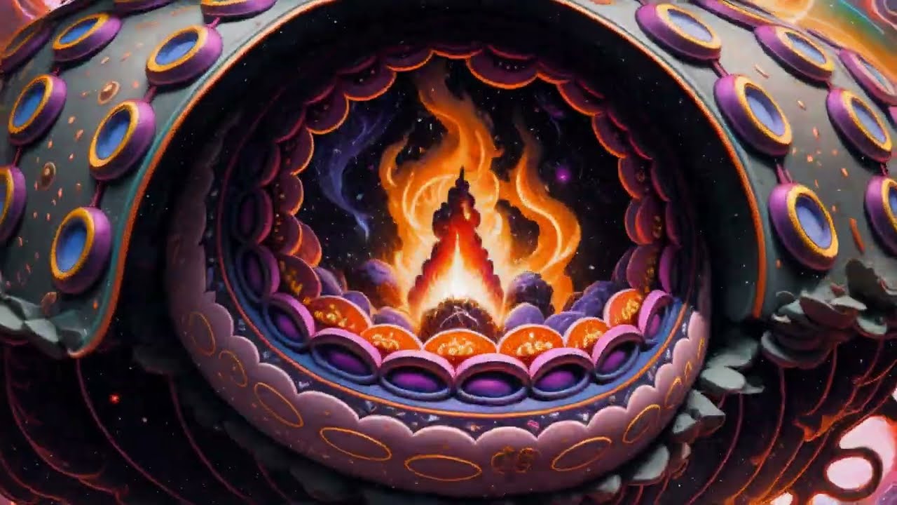 Eternal Ember: Journey into the Cosmic Firestorm  4K  Trippy Visuals
