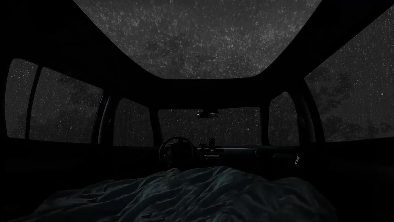 NoNo Ads, Sleep in 3 Minutes: Beat Stress & Insomnia with Heavy Rain & Thunder on a Car at Night 🌧️