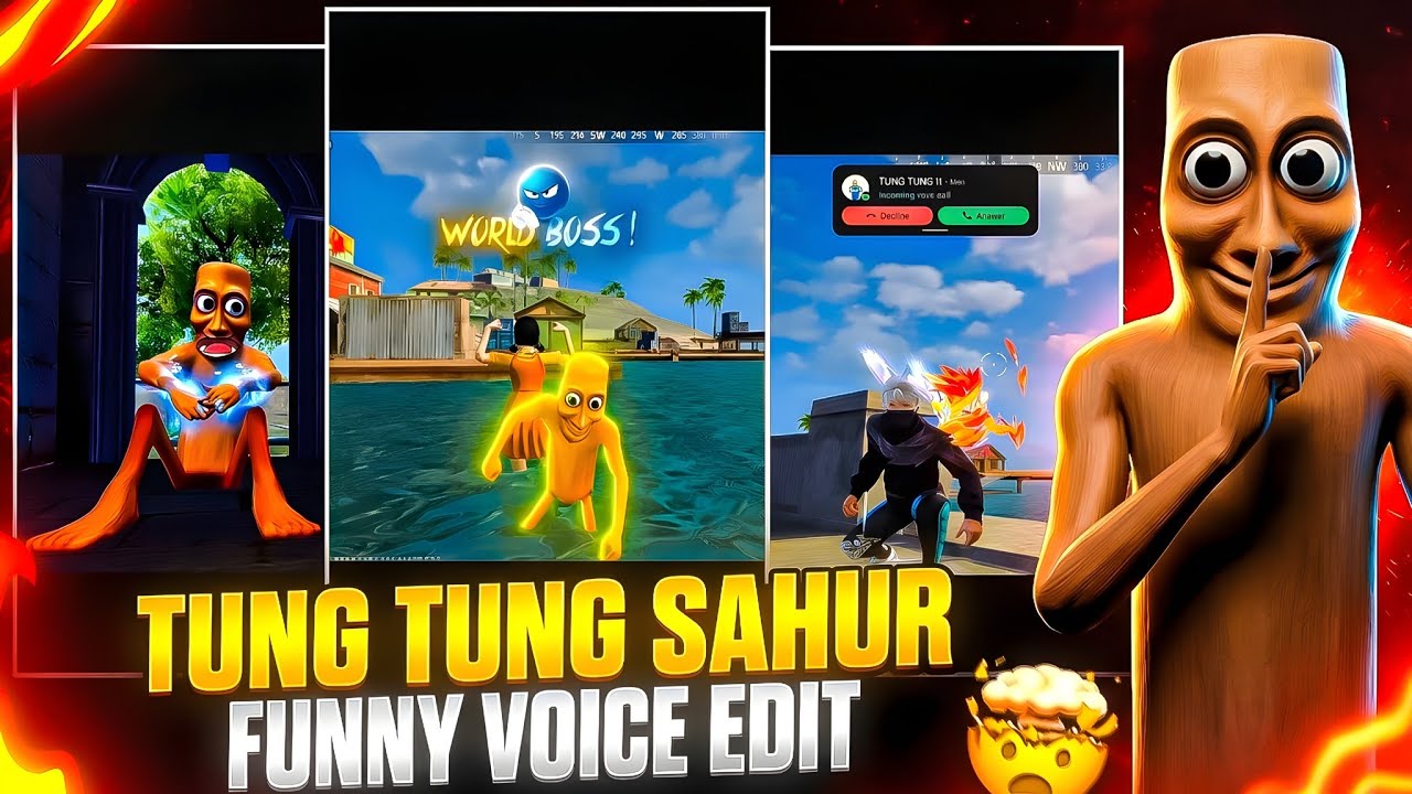 Free Fire Tung Tung Sahur Funny Voice Edit Tutorial 😂🤯