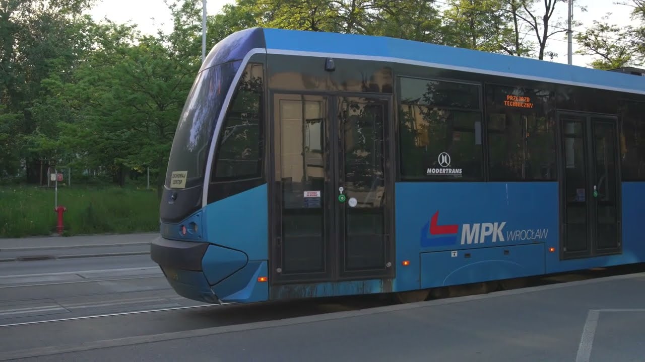 Poland, Wroclaw, tram 22 ride from to Hubska Dawida