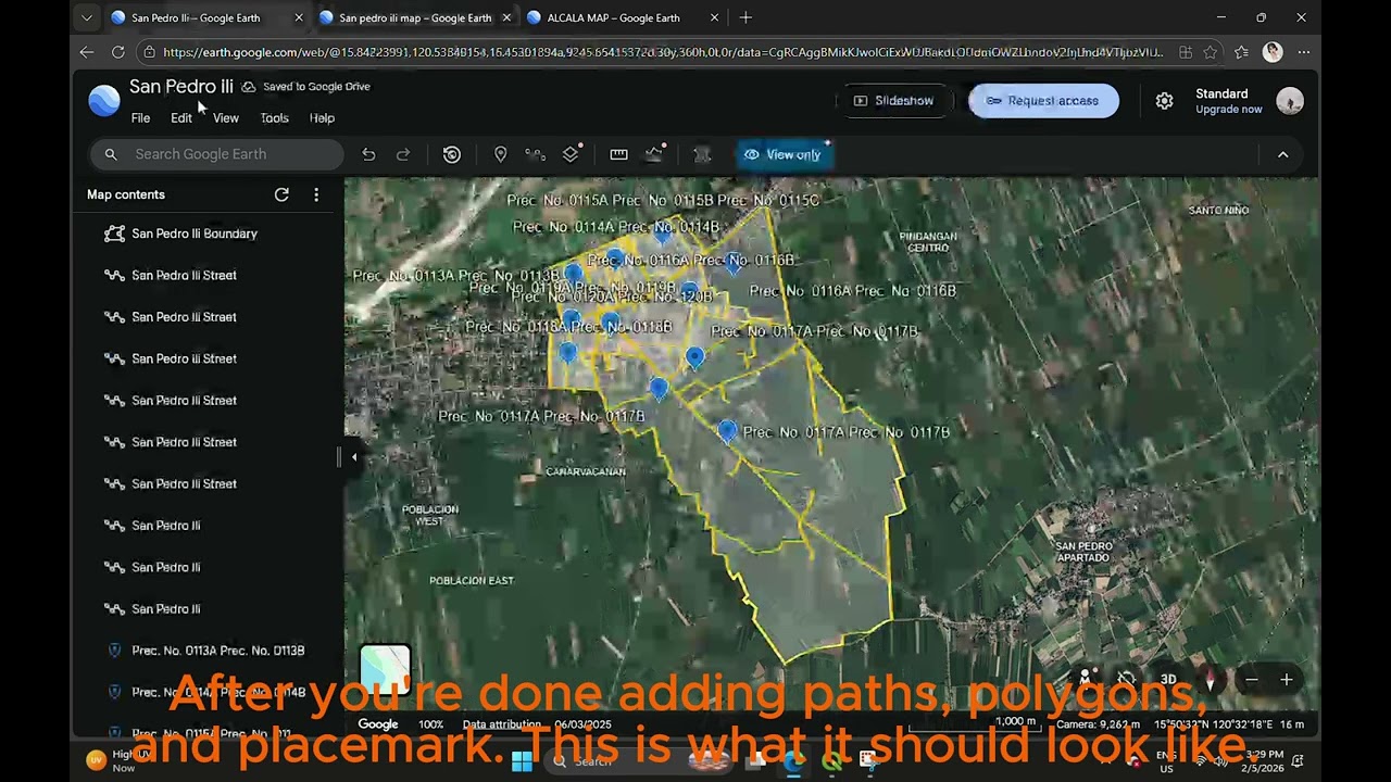 Creating Barangay Precinct Map of San Pedro Ili using Google Earth KML file to Quantum GIS