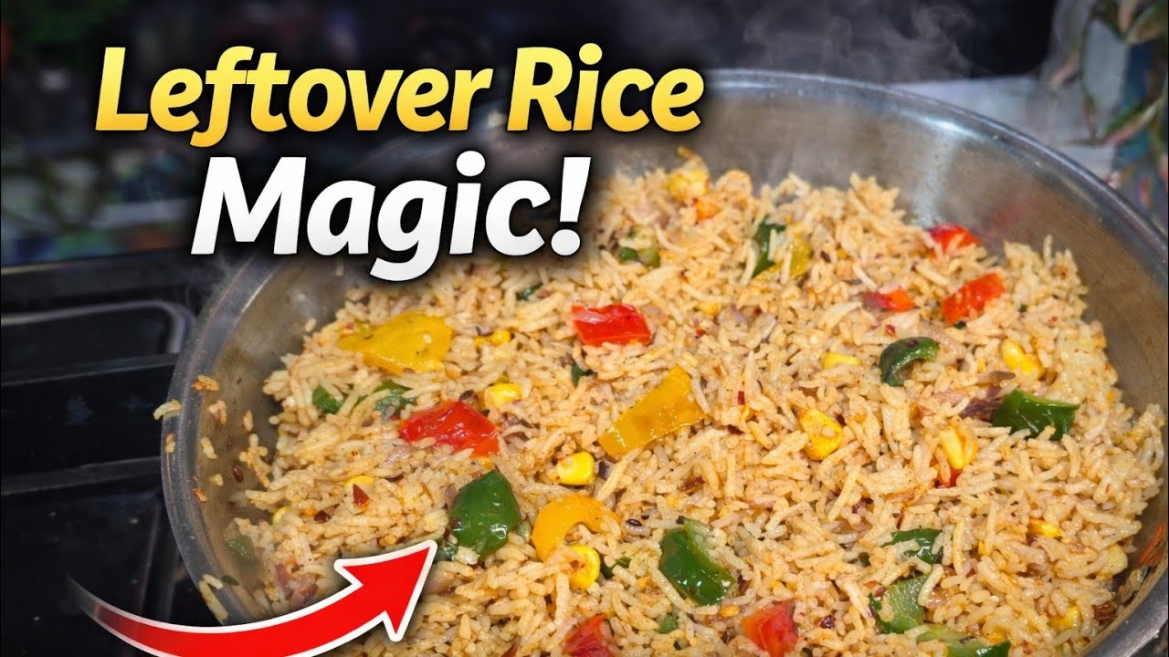 Leftover Rice Fried Rice Recipe | बचे हुए चावल से टेस्टी फ्राइड राइस 😋 #cornrice #fryrice #rice