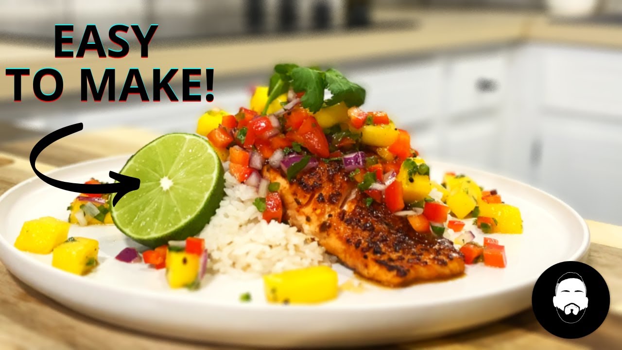 Easy Pan Seared Salmon Recipe with Mango Salsa