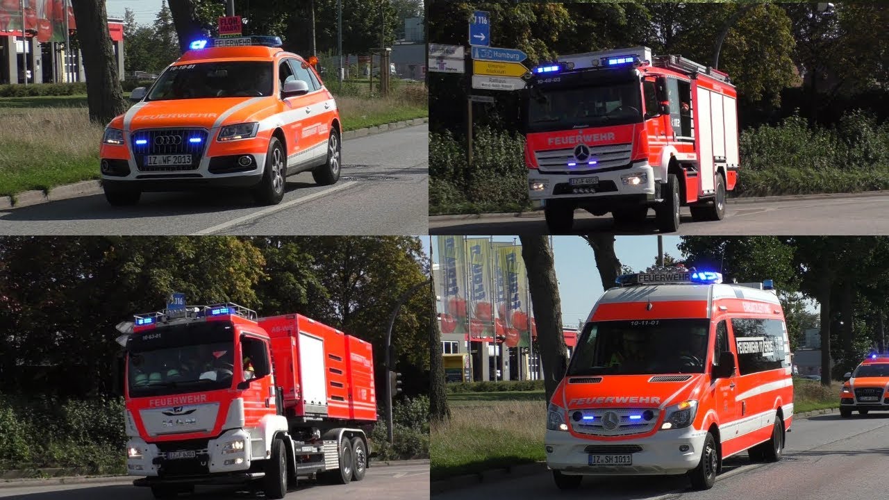 [2 Perspektiven| Pressluft + Bullhorn] Einsatzfahrten Freiwillige Feuerwehr Itzehoe zum Großeinsatz