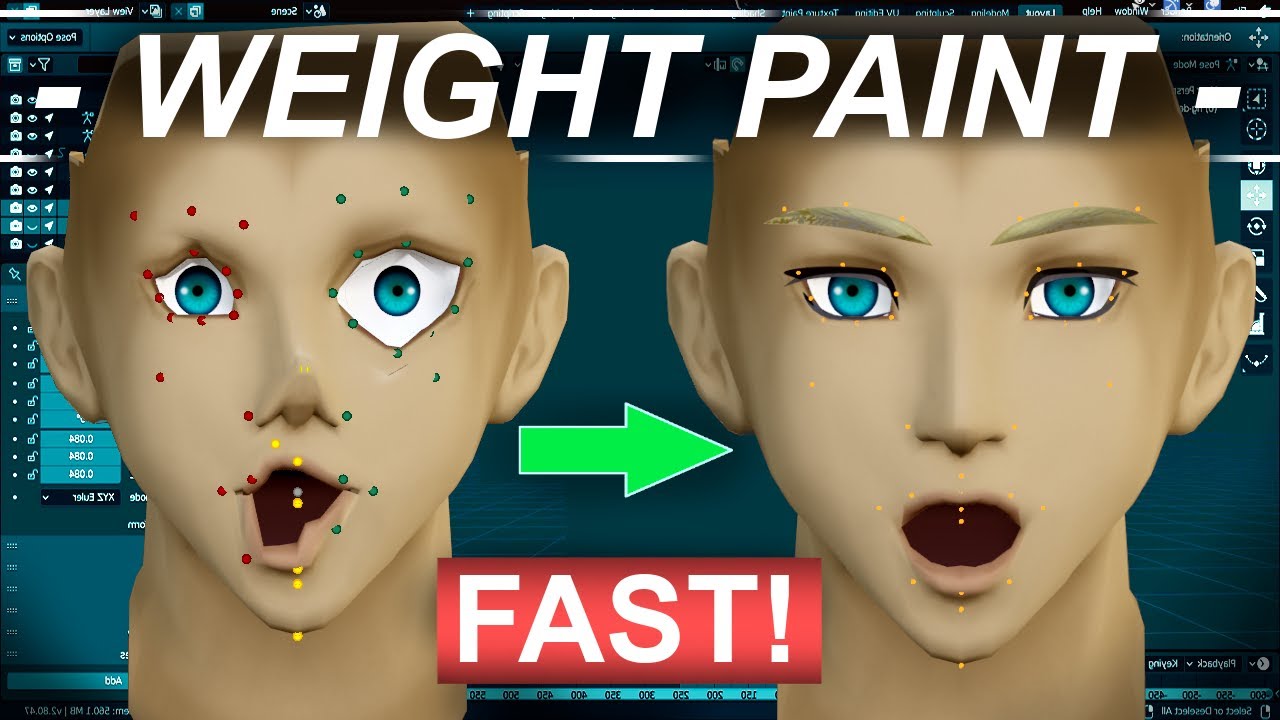 Blender Facial Weight Painting - (FAST!!)
