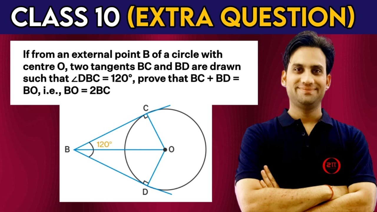 If from an external point B of a circle with centre O, two tangents BC and BD are drawn such that