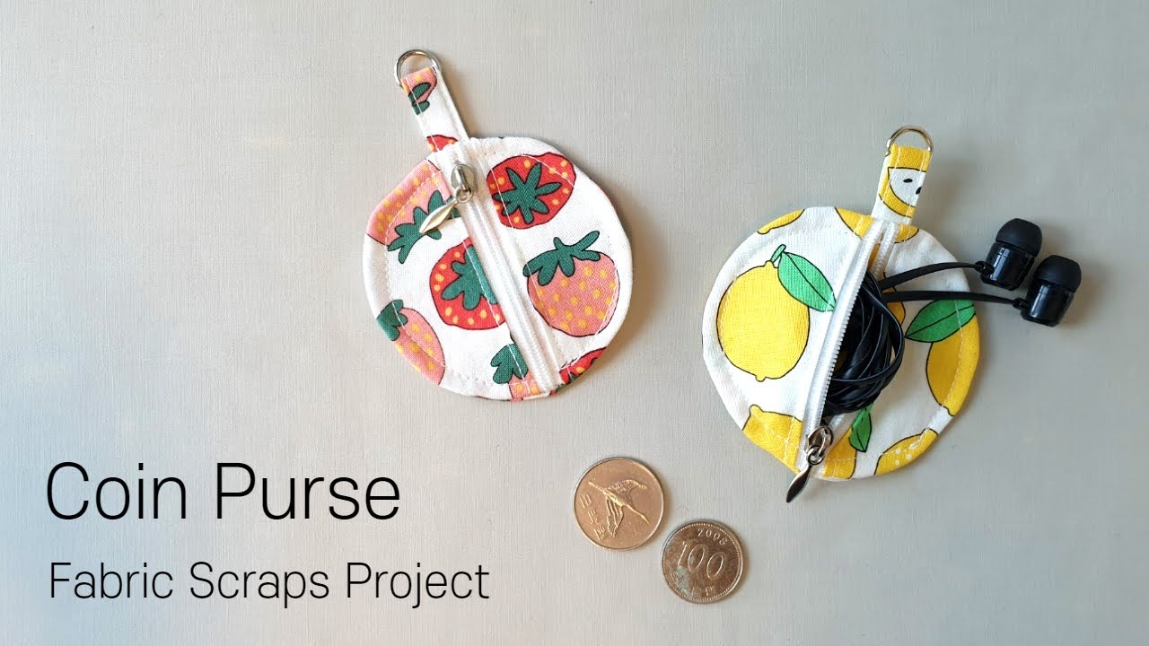 DIY 자투리 원단으로 동전지갑/이어폰 케이스 만들기 - How to make a cute Coin Purse/Ear Buz Pouch out of fabric scraps