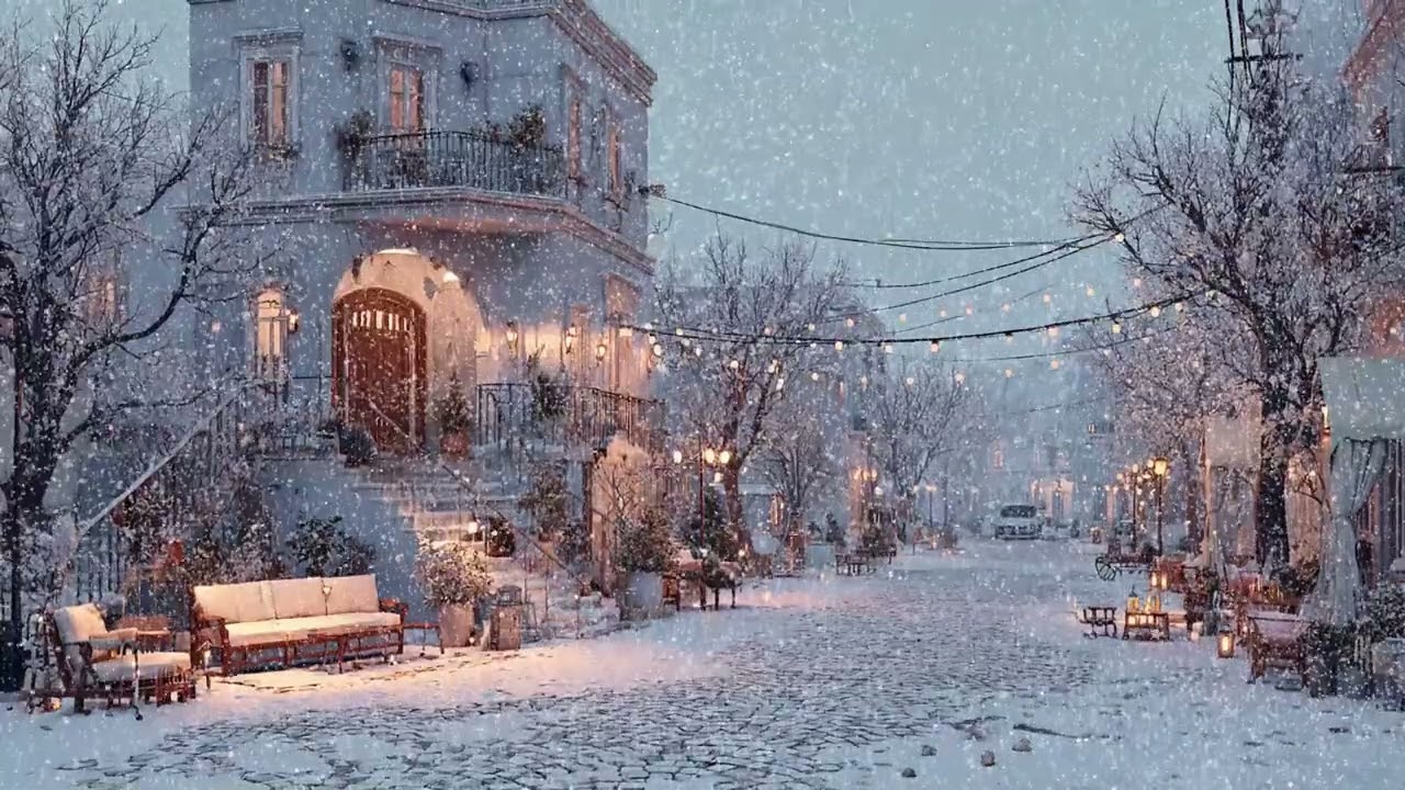 ASMR Piano Sound for Sleep | Calm Piano Flowing with Winter Snow Ambience for Night Relaxation