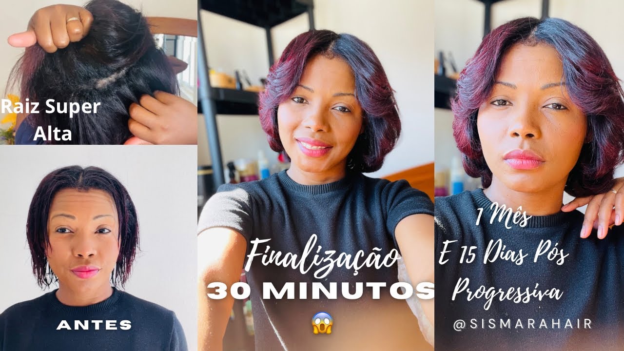 Finalização em 30 minutos em cabelo curto ( crespo alisado)
