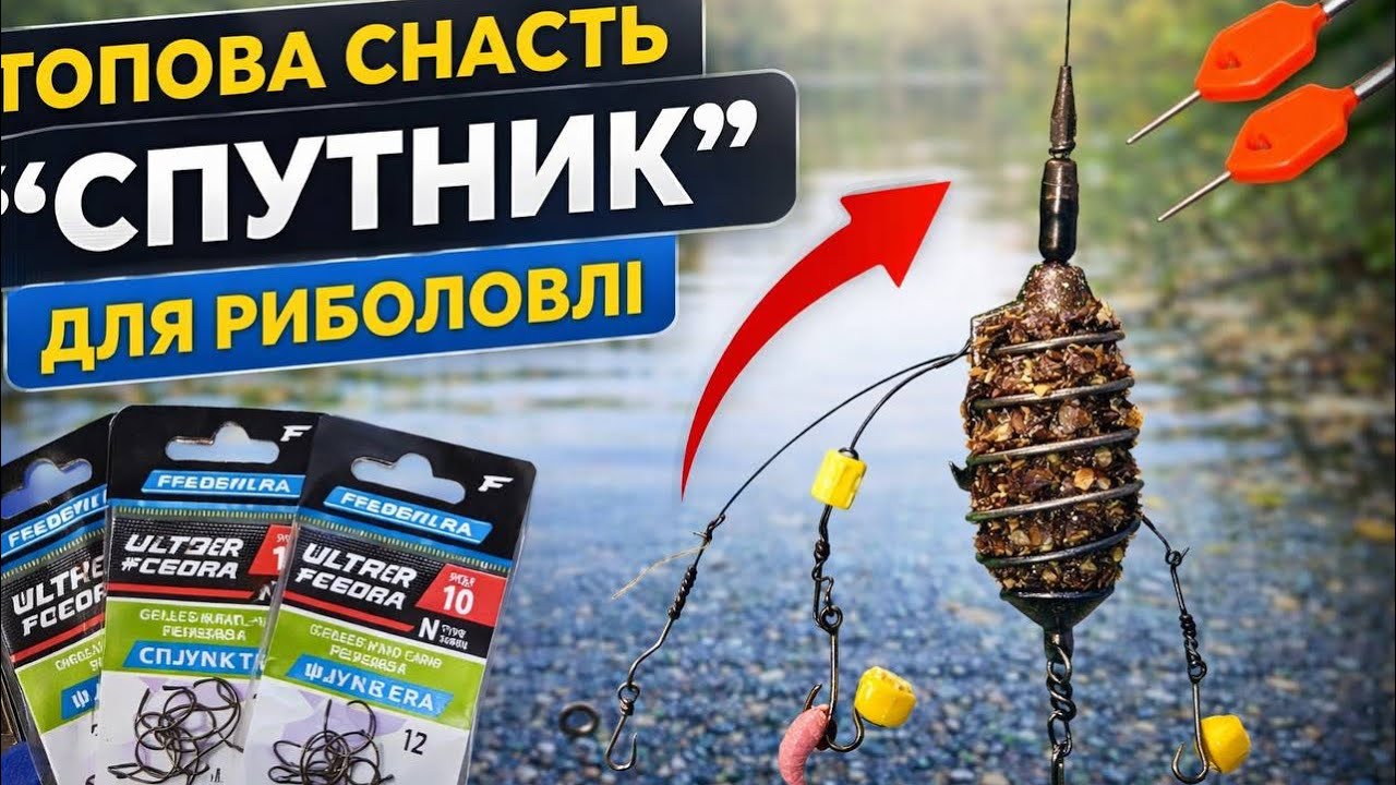 🎣Спутник🔥🔥🔥Топова снасть для риболовлі на два гачка .