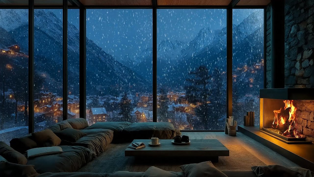 Escape to a Cozy Wooden Ambience 😴– Relax and Fall Asleep Fast with Crackling Fire & Wind Sounds