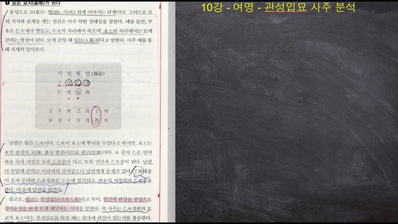 고급반1개월차 10강---관성입묘 운성묘고에대하여