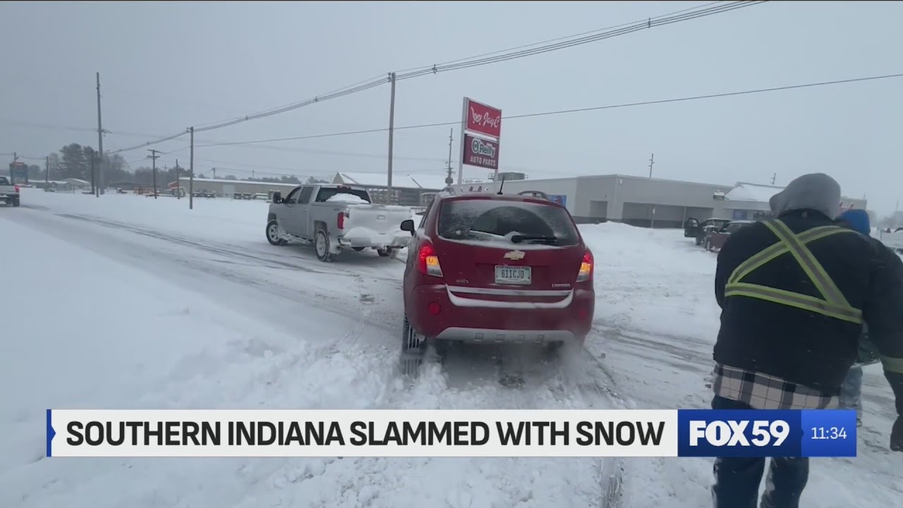 Southern Indiana slammed with snow