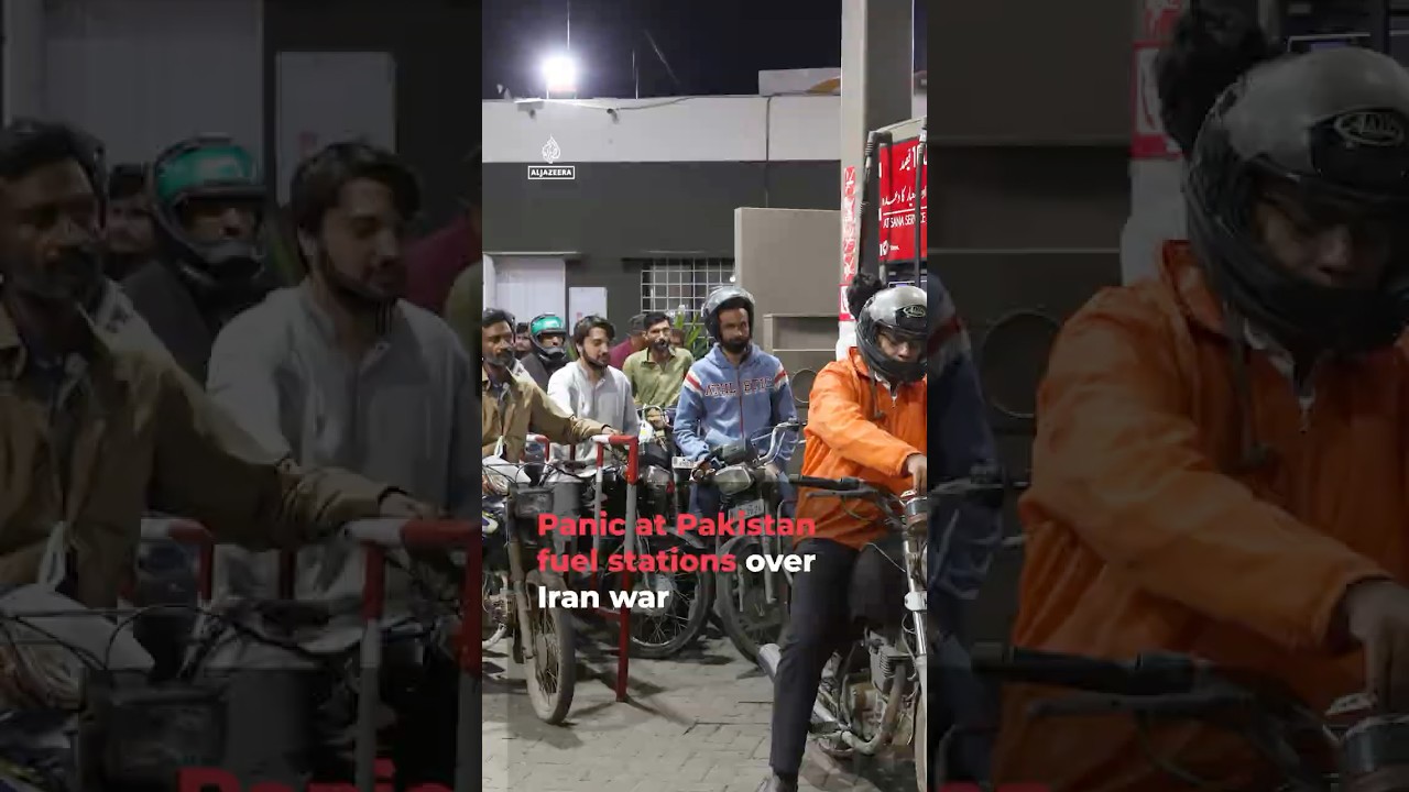 Panic at Pakistan fuel stations over Iran war | AJ #shorts