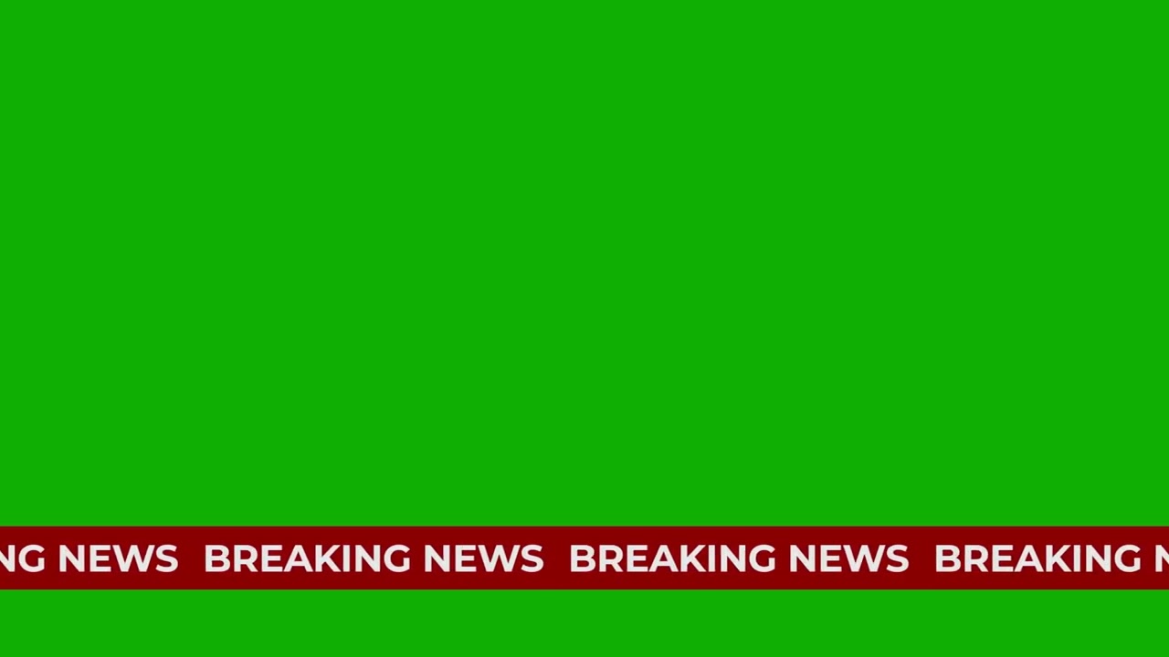 Breaking news ticker scrolling text on green background #animation