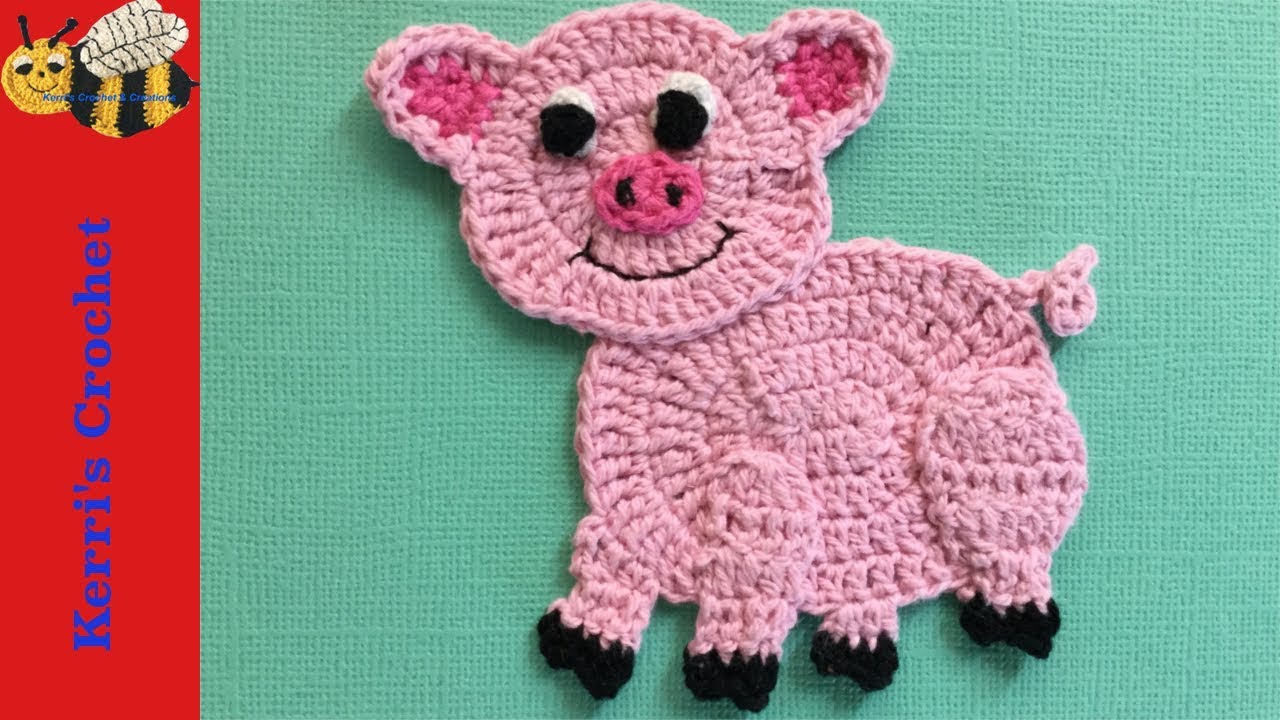 Уроки вязания крючком аппликации - Урок вязания крючком свиньи
