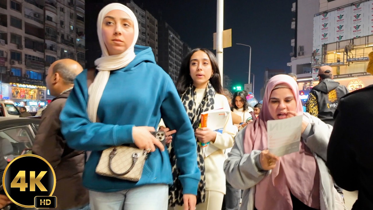 شوارع وسط البلد ليلًا - القاهرة، مصر | جولة سير على الاقدام