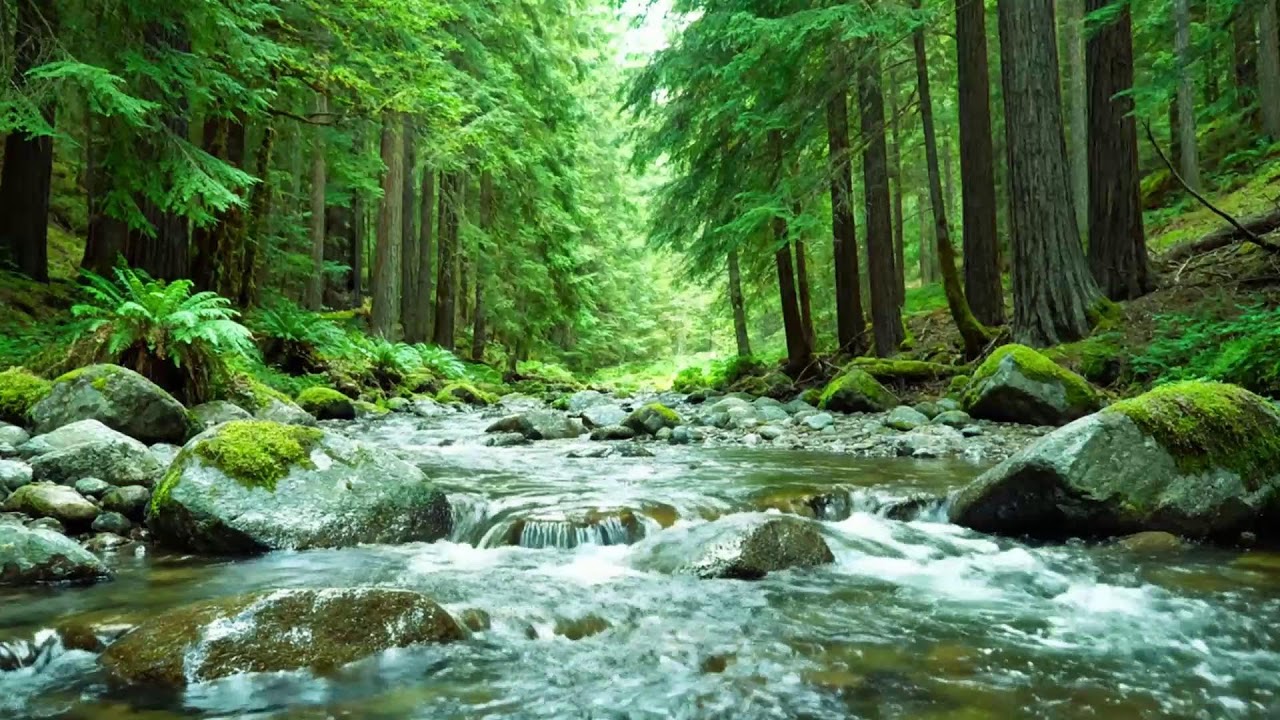 Mountain River & Waterfall Sounds | Relaxing Water White Noise for Sleeping Fast