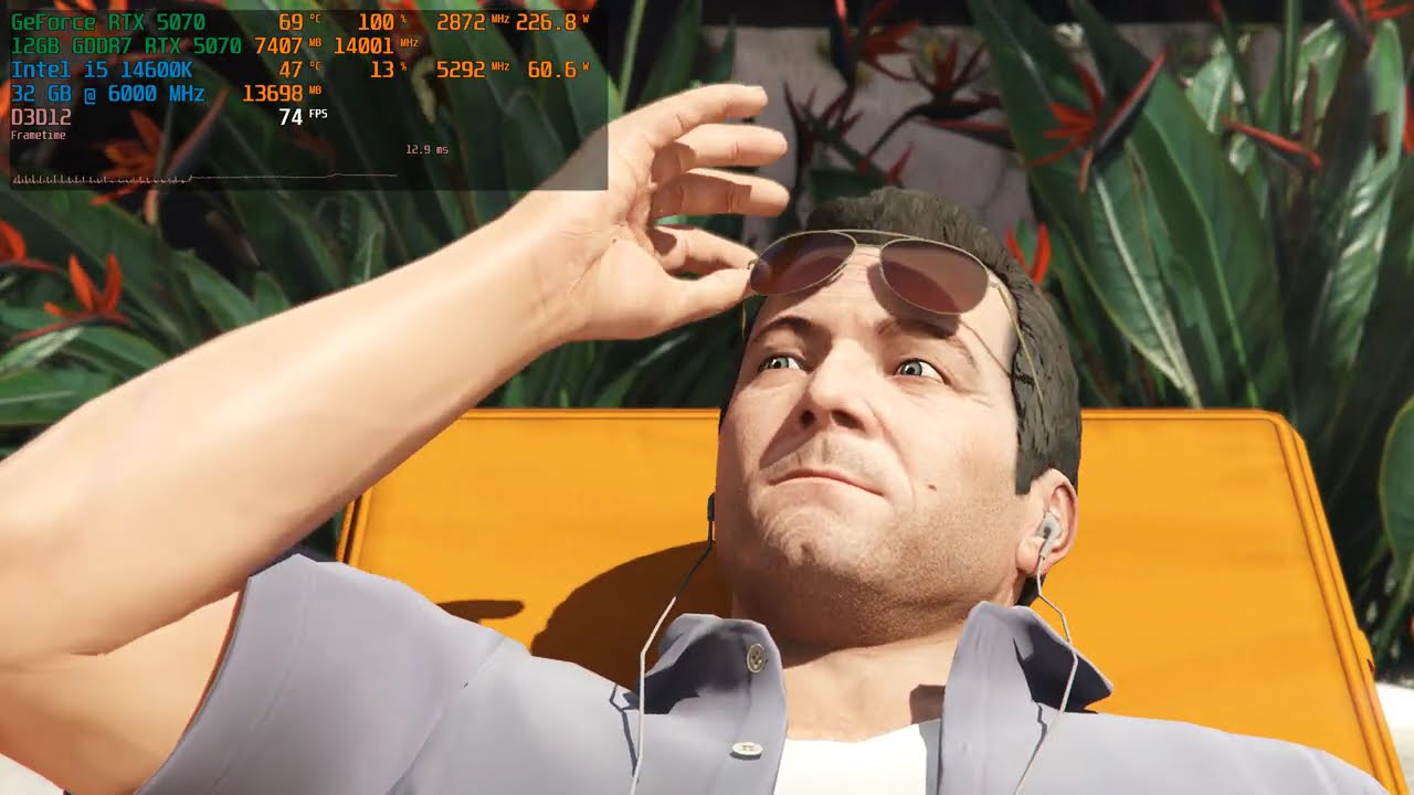 GTA V Enhanced - RTX 5070 + I5 14600K | 1440P | МАКСИМАЛЬНОЕ RT