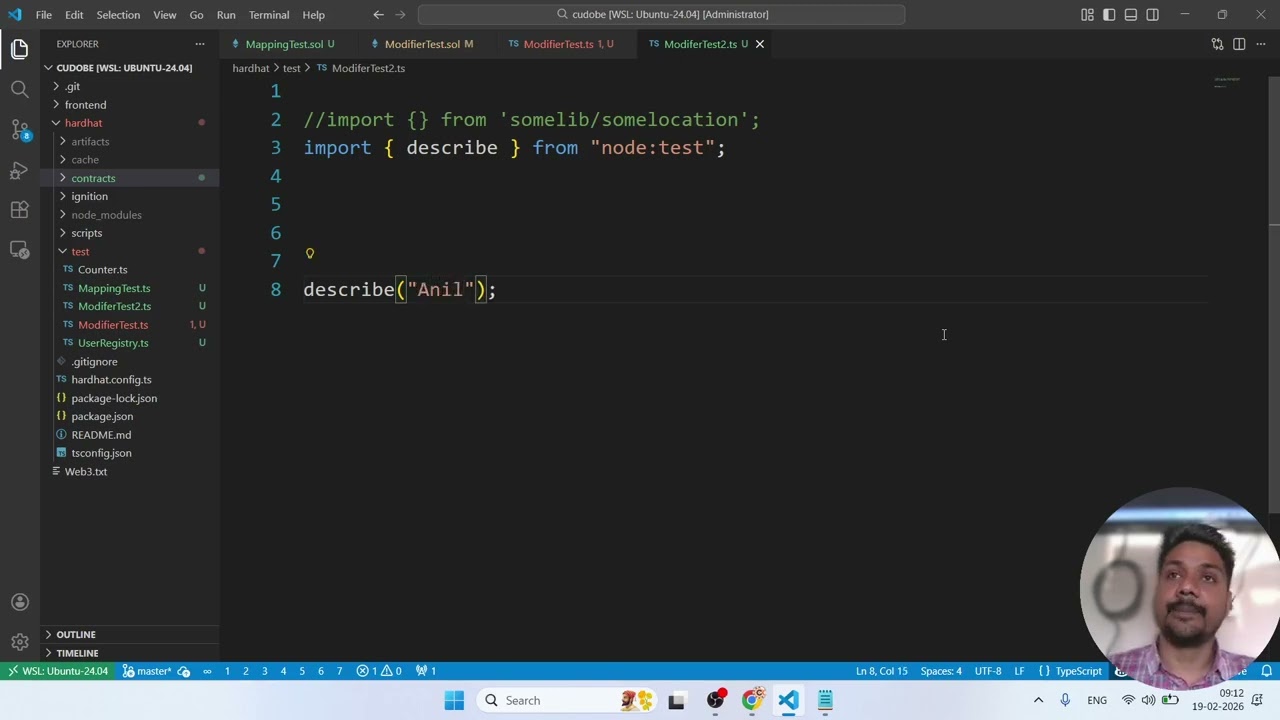 Lecture 10 - Web3- Writing Unit Test Case for Checking Modifer