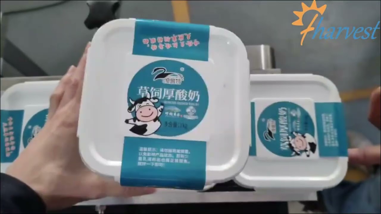 High Speed Top Folding Corner Labeling Machine for Yogurt Cups, Milk, Ice Cream & Food Boxes