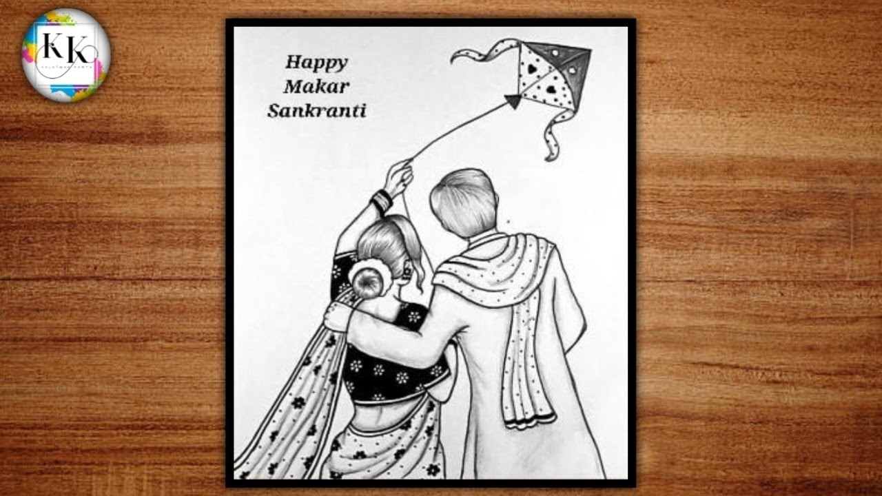 makar sankranti drawing/makar sankranti drawing easy/Happy Makar Sankranti Drawing easy step