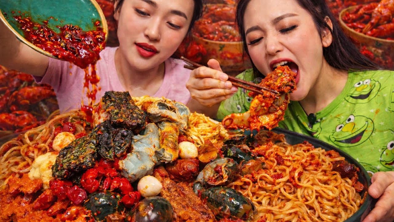 Big Spicy Seafood Noodles Mukbang 🔥 | Extreme Eating Challenge ASMR 