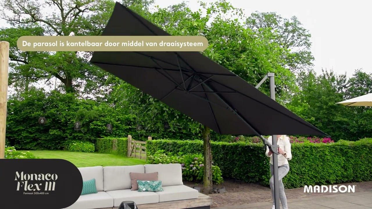 Madison Topline Parasol | Monaco Flex III | 300x300 cm (Nederlandstalig)