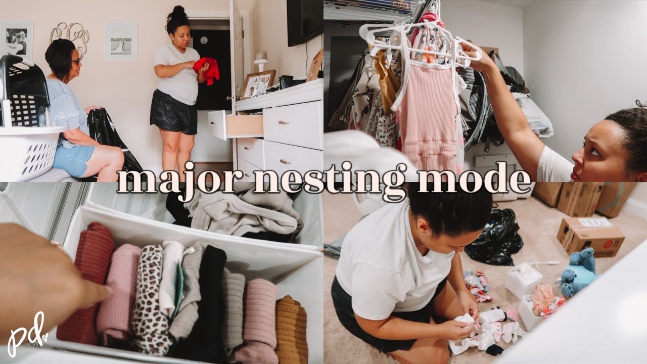 ORGANIZE + DECLUTTER WITH ME! | NEST WITH ME 2021 🤰🏽- 28 WEEKS PREGNANT | Page Danielle